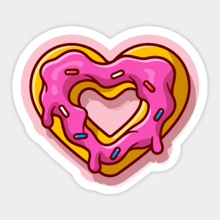 Love Doughnut Cream Melted Cartoon Sticker